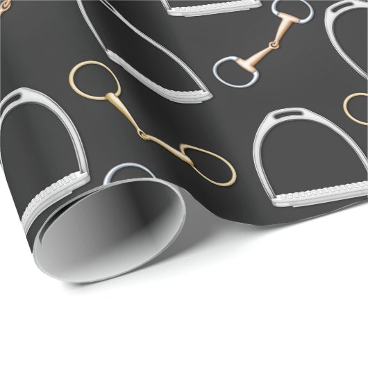 Bits and Stirrups Equestrian (groß) Geschenkpapier (Rolleneckpunkt)