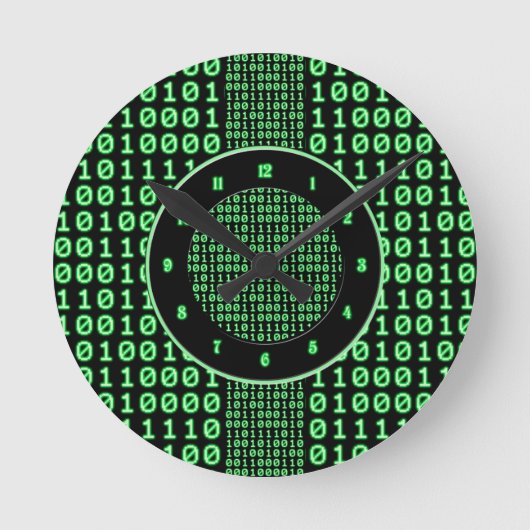Bits-Muster Runde Wanduhr (Vorderseite)