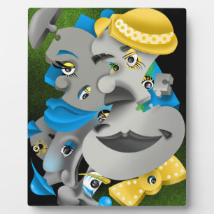 Bits & Pieces - Surreal Jigsaw Faces Artwork Fotoplatte
