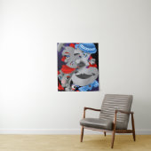 Bits & Pieces - Surreal Jigsaw Faces Artwork Wandteppich (Beispiel)