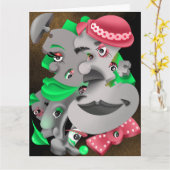 Bits und Stücke - surreale Puzzle Gesichter Gruß Karte (Gelbe Blume)