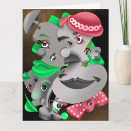 Bits und Stücke - surreale Puzzle Gesichter Gruß Karte