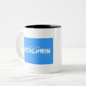 Bitschimmer-Blockkette Zweifarbige Tasse (Vorderseite Links)