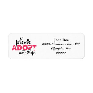 Bitte Adoptier keine Pet Rescue Address Labels