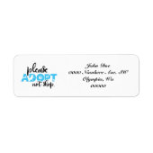 Bitte Adoptier keine Pet Rescue Address Labels (Vorne)