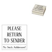 "BITTE AN DEN SENDER ZURÜCKKEHREN" "Kein solcher E Gummistempel (Stempel)