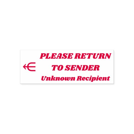 "BITTE AN DEN SENDER ZURÜCKKEHREN" "Unbekannter Em Permastempel (Design)