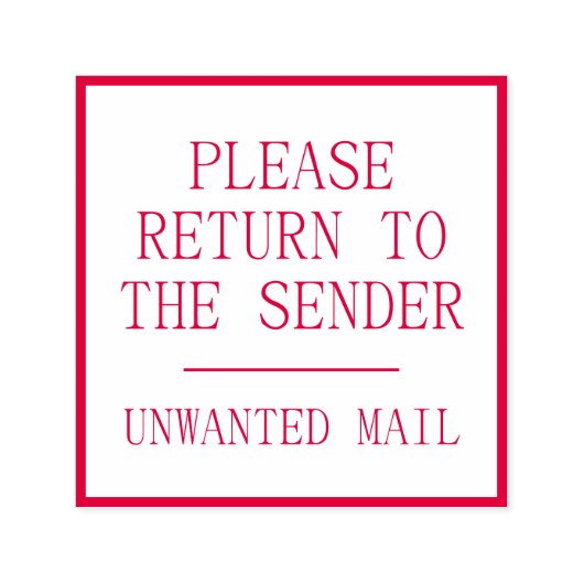 "BITTE AN DEN SENDER ZURÜCKKEHREN" "UNGEWÜNSCHTE M PERMASTEMPEL (Design)