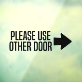 Bitte andere Tür benutzen Fensteraufkleber (Blatt 3)