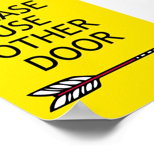 "Bitte andere Tür benutzen" Poster (Ecke)