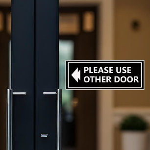 Bitte Anderes Türschild Mit Pfeil Schwarz Aufkleber