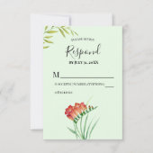 Bitte antworten Sie auf Orange Crocosmia Lucifer RSVP Karte (Vorderseite)