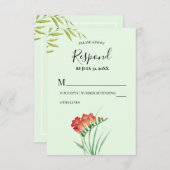 Bitte antworten Sie auf Orange Crocosmia Lucifer RSVP Karte (Vorne/Hinten)