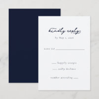 Bitte antworten Sie Elegant Navy Minimalistisch