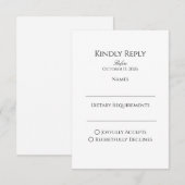 Bitte antworten Sie RSVP Karte (Vorne/Hinten)