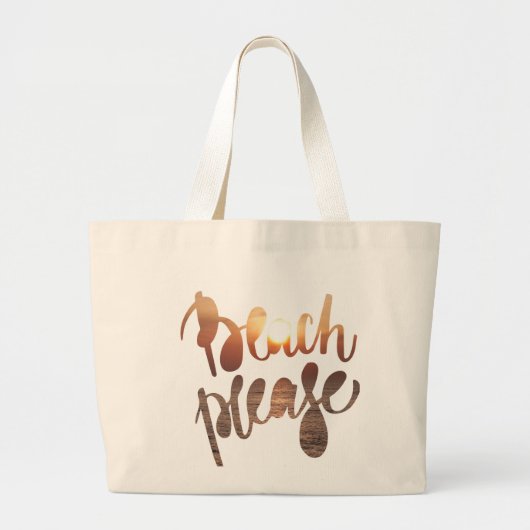 BITTE BEACH | Fun Typografie & Zitat-Tasche Jumbo Stoffbeutel (Vorne)