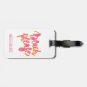 BITTE BEACH | Rosa und orangefarbene Typografie un Gepäckanhänger (Rückseite horizontal)