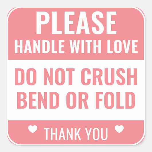 Bitte bedienen Sie sich mit Liebe | Nicht abgeben Quadratischer Aufkleber (Vorderseite)