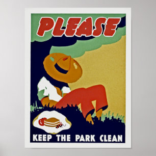 Bitte Behalt die Parkreinigung Poster