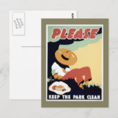 Bitte Behalt die Parkreinigung Postkarte (Vorne/Hinten)