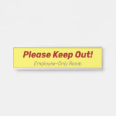 "Bitte Behalt raus!"Schild Türschild (Vorderseite )