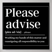 Bitte beraten Sie Funny Definition Poster (Vorne)