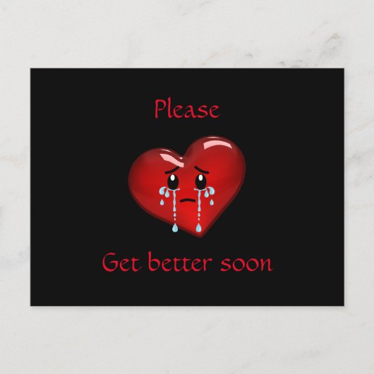 Bitte, besser bald. Rotherz Postkarte (Vorderseite)
