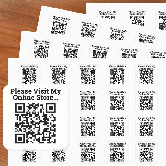 Bitte besuchen Sie mein QR-Code-Design im Online-S Quadratischer Aufkleber