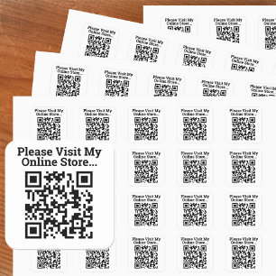 Bitte besuchen Sie meinen Online-Shop QR-Code-Desi Quadratischer Aufkleber