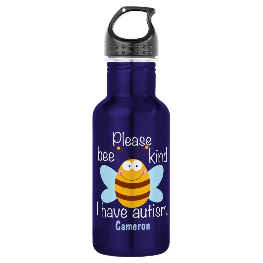 Bitte Bienen-Art habe ich Autismus Edelstahlflasche (Vorderseite)