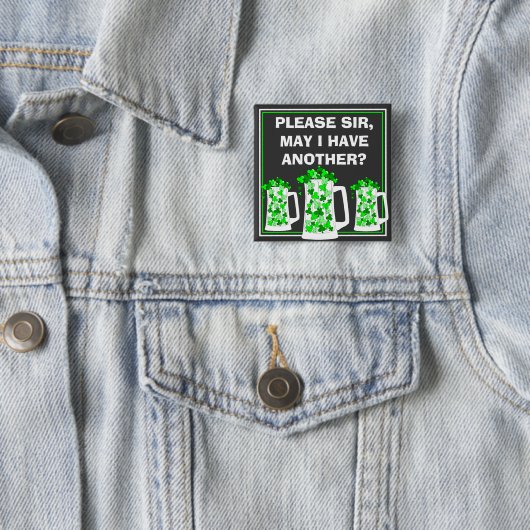 Bitte Bier ich, Tassen o Kleeblätter Button (Beispiel)