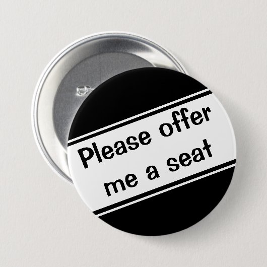 Bitte bieten Sie mir einen Sitzplatz an Button (Vorne & Hinten)