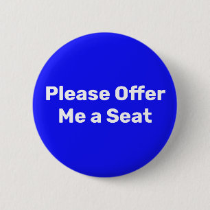 Bitte bieten Sie mir einen Sitzplatz Blue Button