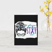 Bitte Bleibe Suicide Awareness 988 Messy Bun Aquam Karte (Gelbe Blume)