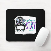 Bitte Bleibe Suicide Awareness 988 Messy Bun Aquam Mousepad (Mit Mouse)