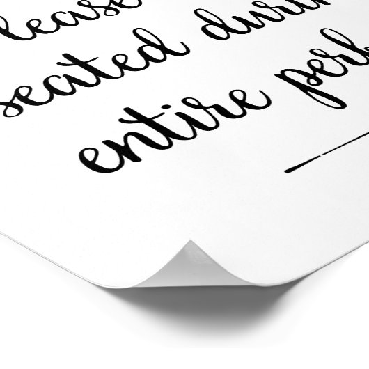 Bitte bleiben Sie sitzen und drucken - Landschaft Poster (Ecke)