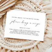 Bitte bringen Sie eine Rezept-Brautparty-Umschließ Begleitkarte