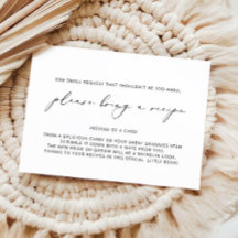 Bitte bringen Sie eine Rezept-Brautparty-Umschließ