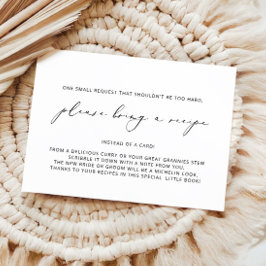 Bitte bringen Sie eine Rezept-Brautparty-Umschließ Begleitkarte