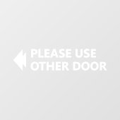 Bitte den Links Pfeil der anderen Tür verwenden Fensteraufkleber (Blatt)