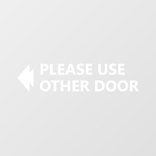 Bitte den Links Pfeil der anderen Tür verwenden Fensteraufkleber (Blatt)