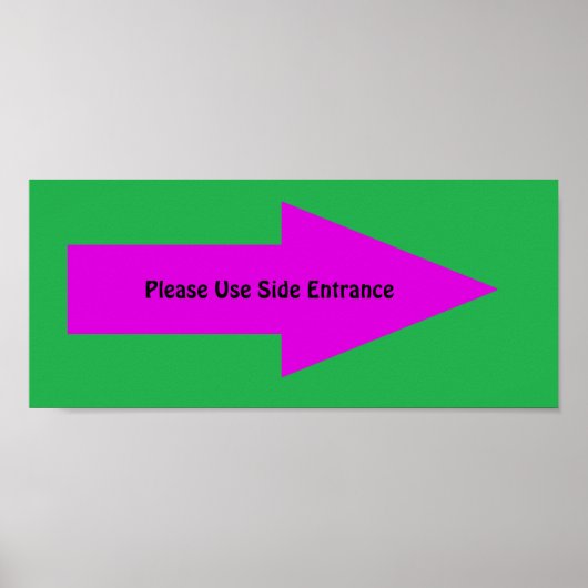 "Bitte den Seiteneingang benutzen"-Sign. Personali Poster (Vorne)