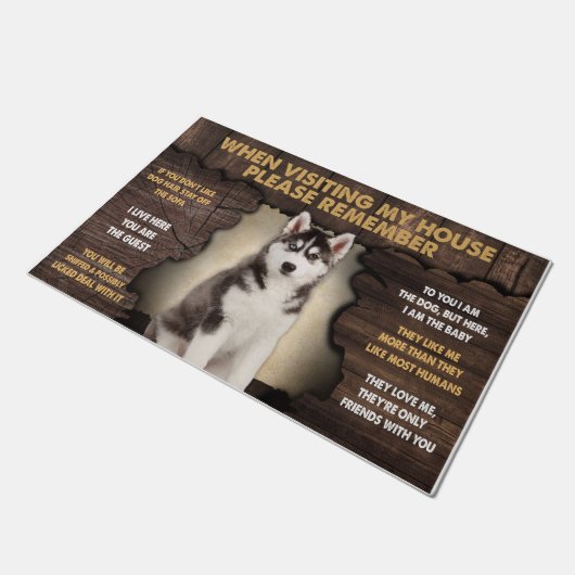 Bitte denken Sie bei einem Besuch in meinem Haus a Fußmatte (Schrägansicht)