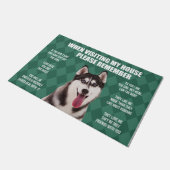 Bitte denken Sie daran, Husky Dog's House Rules Do Fußmatte (Schrägansicht)