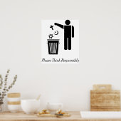 Bitte denken Sie verantwortungsbewusst Poster (Küche)