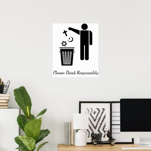 Bitte denken Sie verantwortungsbewusst Poster (Heimbüro)