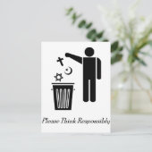 Bitte denken Sie verantwortungsbewusst Postkarte (Stehend Vorderseite)