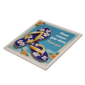 Bitte entfernen Sie das Schild Blau Hawaiian Flip  Fliese (Seite)