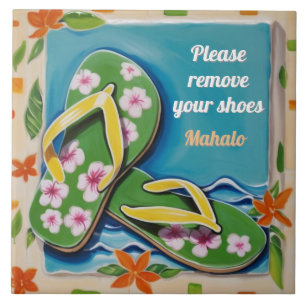 Bitte entfernen Sie das Schild grüne hawaiianische Fliese