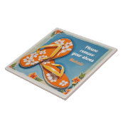 Bitte entfernen Sie die Schuhe Schild Orange Hawai Fliese (Seite)